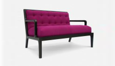Lucan sofa black and fuchsia